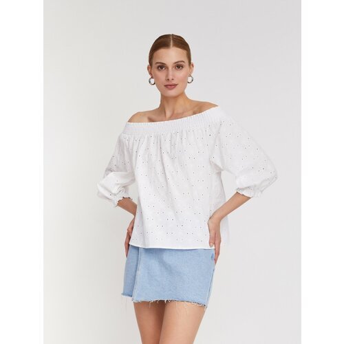 Купить Блуза Zolla, размер XL, белый
Белая женская блузка из хлопка с открытыми плечами...