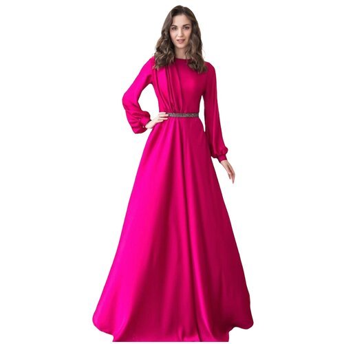 Купить Платье размер 44-46, фуксия
Роскошное платье из шёлка армани длины макси, с длин...