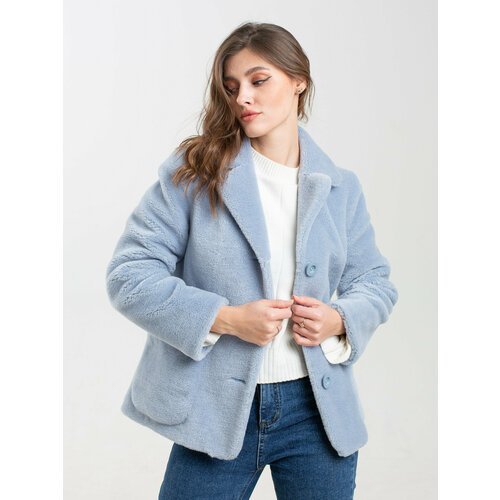 Купить Куртка, размер 42, голубой
Куртка чебурашка эко шуба тедди женская укороченная з...