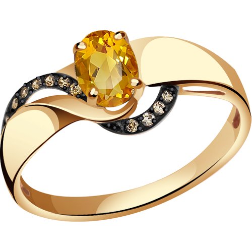 Купить Кольцо Diamant online, золото, 585 проба, фианит, цитрин, размер 18
<p>В нашем и...