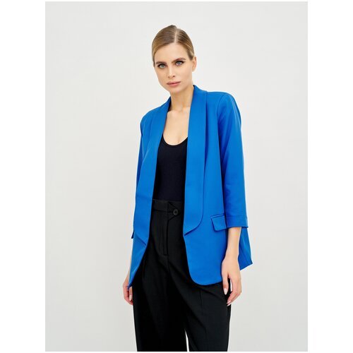 Купить Пиджак BrandStoff, размер 50, голубой
Свободный женский пиджак без застежки, отл...