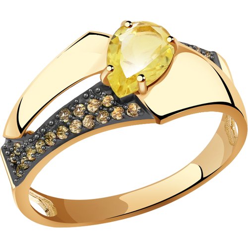 Купить Кольцо Diamant online, золото, 585 проба, цитрин, фианит, размер 19
<p>В нашем и...