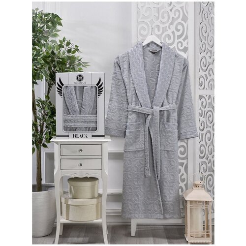 Купить Халат PHILIPPUS, банный халат, размер 58, серый
Халат из махровой ткани с поясом...
