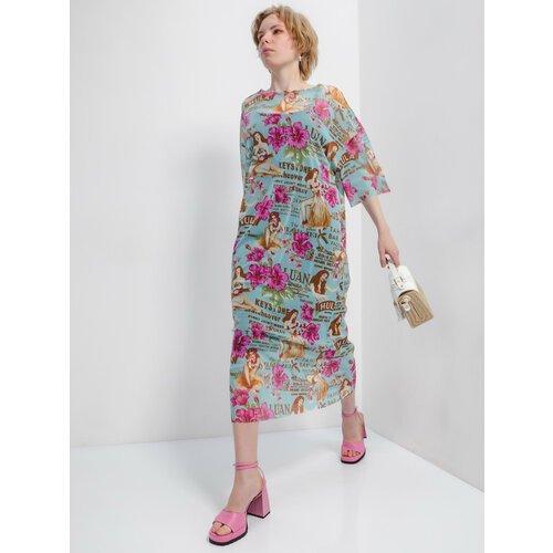 Купить Платье ARTWIZARD, размер 170-(84-104)-(92-112)/ onesize/42-52, голубой, бирюзовы...