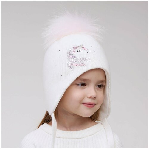 Купить Шапка STORM, размер 50-52, белый
Теплая зимняя шапка для девочки на завязках, со...