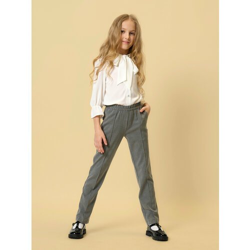 Купить Брюки Ole!Twice, размер 146, серый
Школьные прямые базовые брюки для девочки с п...
