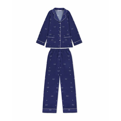Купить Пижама PRIMROSE, размер S, синий
Классическая шелковая пижама с брюками полной д...
