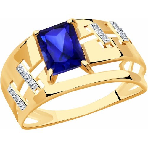 Купить Кольцо Diamant online, золото, 585 проба, корунд, фианит, размер 19
<p>В нашем и...