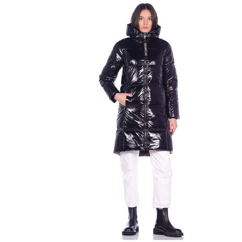 Купить Пуховик AVI, размер 38(44RU), черный
Утепленное пальто прямого силуэта из лакиро...