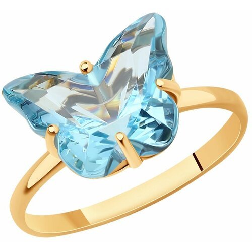 Купить Кольцо Diamant online, золото, 585 проба, аквамарин, размер 18
<p>В нашем интерн...