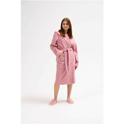 Купить Халат РОСХАЛАТ, размер 152-158, розовый
Универсальный махровый халат с капюшоном...