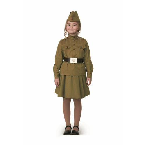 Купить Детский костюм солдатки хаки Pobeda-04
Хлопковый детский костюм солдатки - темно...