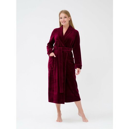 Купить Халат РОСХАЛАТ, размер 54-56, бордовый
Уютный женский велюровый халат с поясом и...