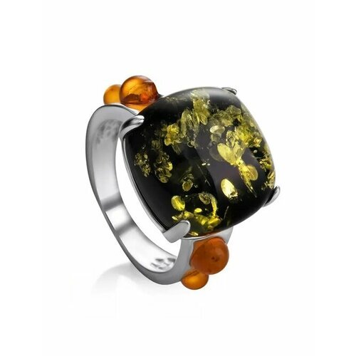 Купить Кольцо, янтарь, безразмерное, зеленый, серебряный
Крупное кольцо с натуральным ц...