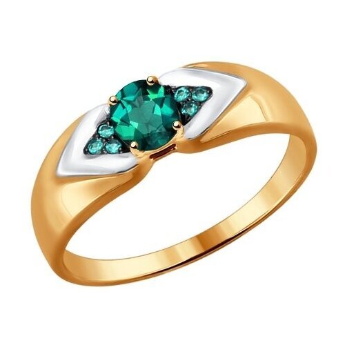 Купить Кольцо Diamant online, золото, 585 проба, изумруд, размер 17, зеленый
<p>В нашем...