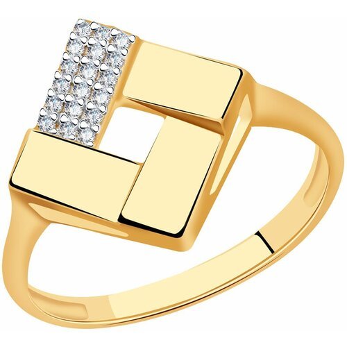 Купить Кольцо Diamant online, золото, 585 проба, фианит, размер 18.5, золотой
<p>В наше...