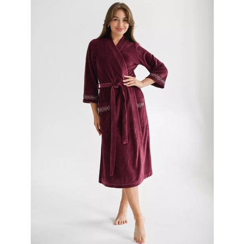 Купить Халат , размер 58, бордовый
Теплый велюровый халат из хлопка и полиэстера Алина...