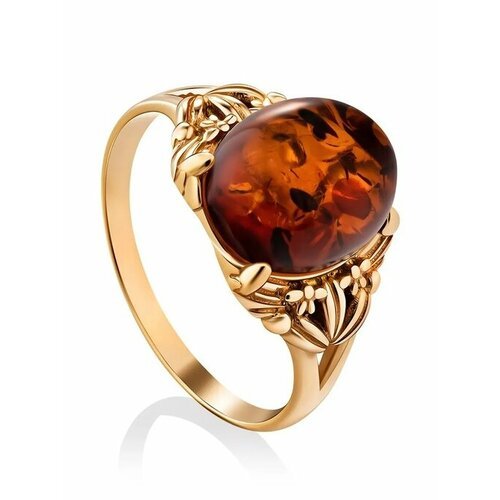 Купить Кольцо, янтарь, безразмерное, золотой
Элегантное кольцо из с пой, украшенное янт...