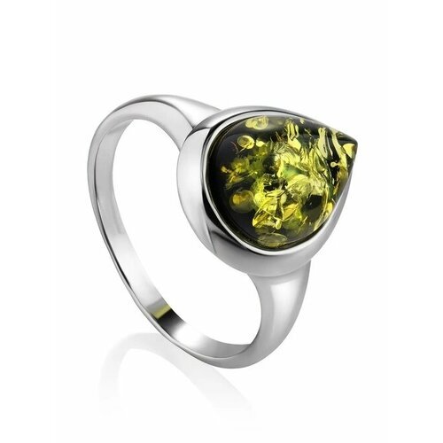 Купить Кольцо, янтарь, безразмерное, зеленый, серебряный
Стильное кольцо со вставкой из...