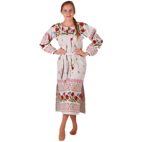 Купить Платье размер 48-50, бежевый, красный
Платье женское славянская покосная рубаха...