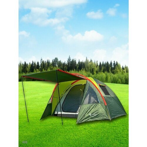 Купить Четырехместная кемпинговая двухслойная палатка MirCamping 1004-4 туристическая с...