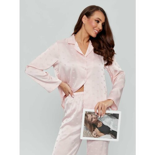 Купить Пижама Belala, размер L, розовый
Пижама женская с брюками и рубашкой шелковая (и...