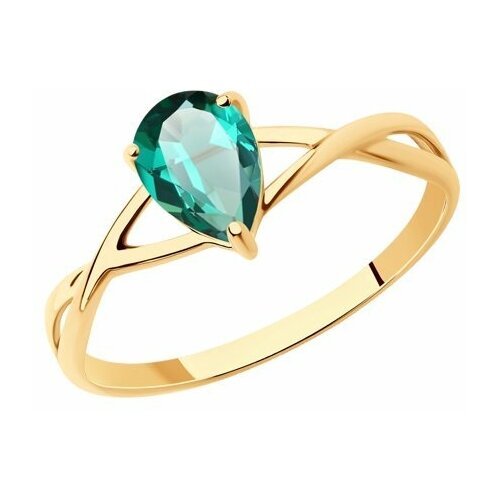 Купить Кольцо Diamant online, золото, 585 проба, изумруд синтетический, размер 17
<p>В...