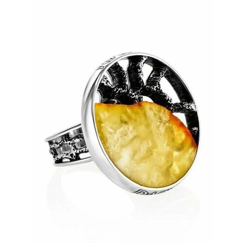 Купить Кольцо, янтарь, безразмерное, мультиколор
кольцо «Модерн» круглой формы со встав...