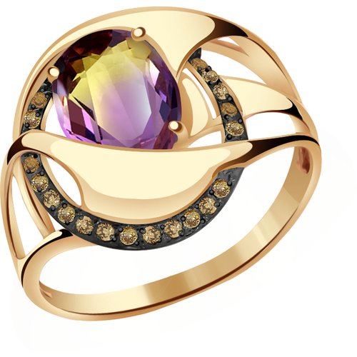 Купить Кольцо Diamant online, золото, 585 проба, аметрин, фианит, размер 17.5
<p>В наше...