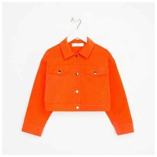 Купить Джинсовая куртка Kaftan, размер 38, оранжевый
Рубашка для девочки джинсовая, уко...