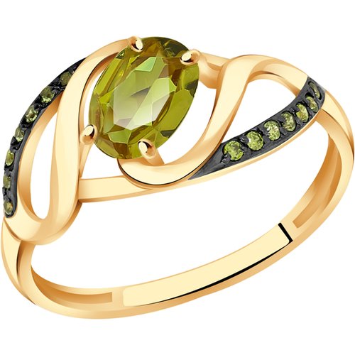 Купить Кольцо Diamant online, золото, 585 проба, фианит, султанит, размер 17
<p>В нашем...