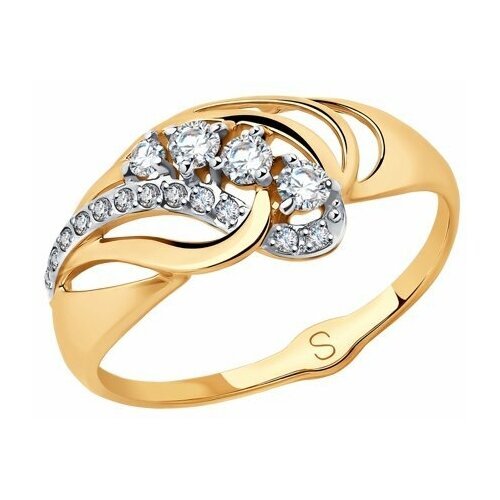 Купить Кольцо Diamant online, золото, 585 проба, фианит, размер 18.5
Золотое кольцо 162...
