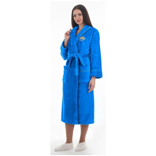 Купить Халат S-Family, размер 42/44, голубой
Шикарная модель с вышивкой и надписью не т...