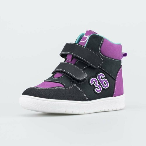 Купить Ботинки КОТОФЕЙ, размер 33, черный, фиолетовый
Детские кожаные ботинки с байковы...