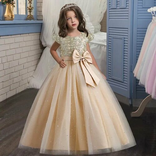 Купить Платье, размер 120, золотой
Элeгантноe платье для маленькой принцесcы! Цвет кpем...