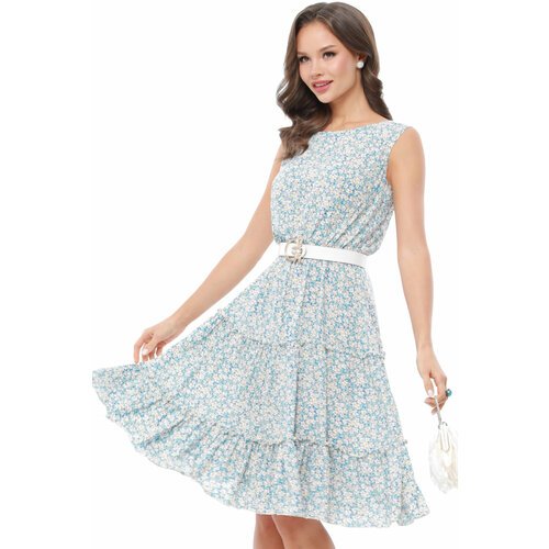 Купить Платье DStrend, размер 46, голубой
Женственное платье из легкого струящегося мат...