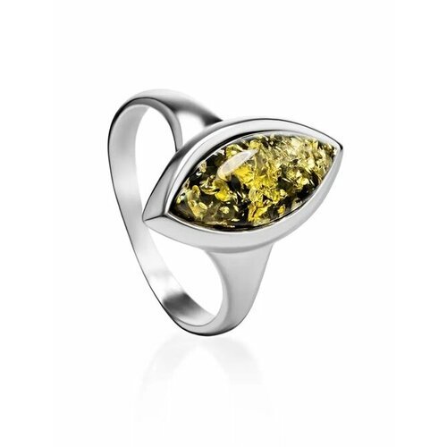 Купить Кольцо, янтарь, безразмерное, зеленый, серебряный
Изящное кольцо с ромбовидной в...