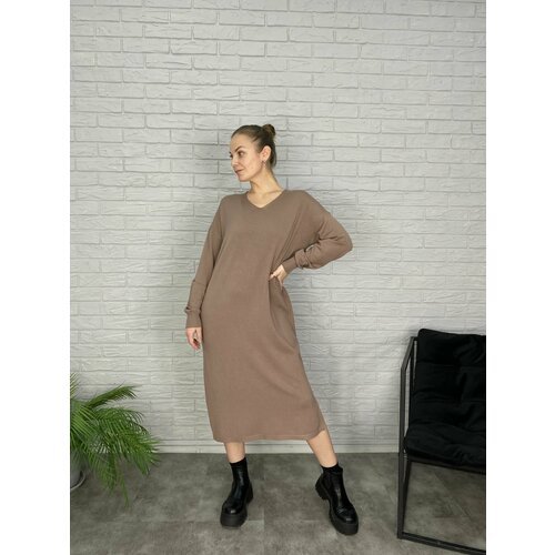 Купить Платье размер 44-48, коричневый
<br><br>Абсолютный и очень удобный тренд осенне-...