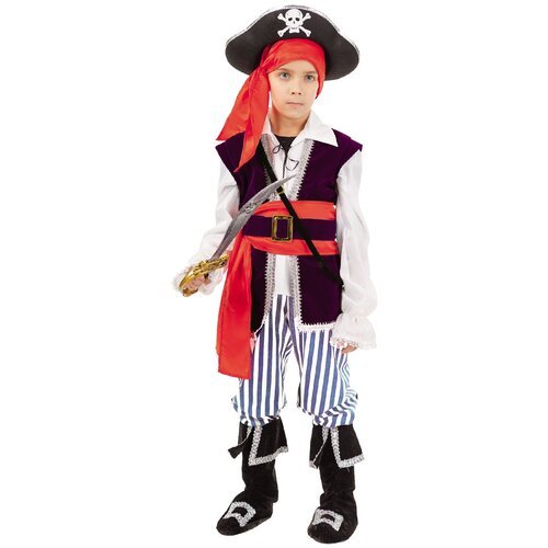 Купить Костюм пуговка, размер 110, черный/белый/красный
Все мальчишки обожают пиратов –...