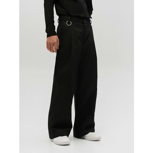 Купить Брюки FOS, размер S, черный
Объемные прямые брюки с защипами из плотной хлопково...