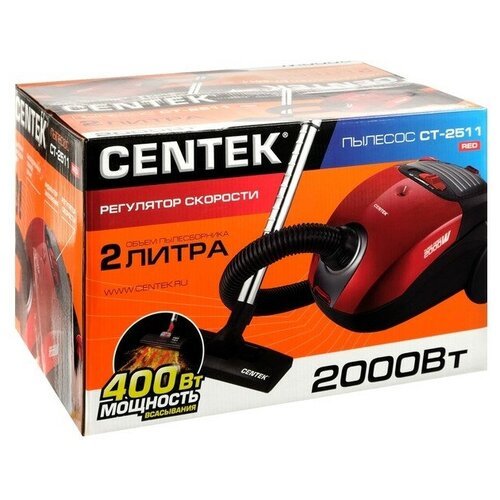 Купить Пылесос Centek CT-2511, 2000/400 Вт, 2 л, красный
Пылесос Centek CT-2511 - это м...