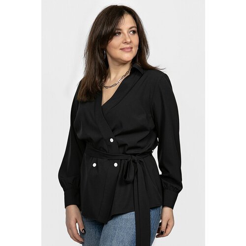 Купить Блуза SVESTA, размер 52, черный
Женская блуза на запахе создает благородный обра...