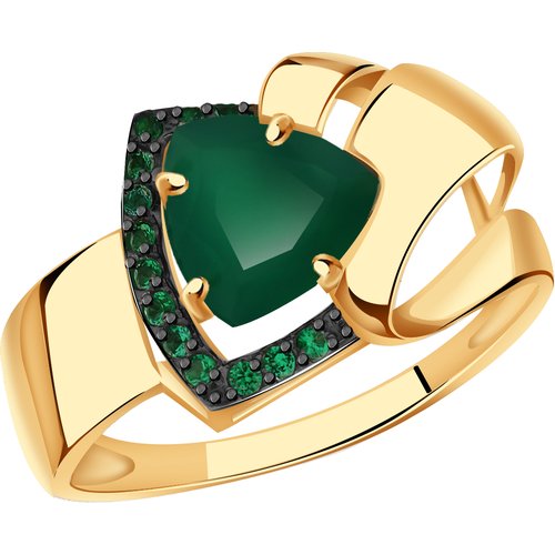 Купить Кольцо Diamant online, золото, 585 проба, агат, фианит, размер 19
<p>В нашем инт...