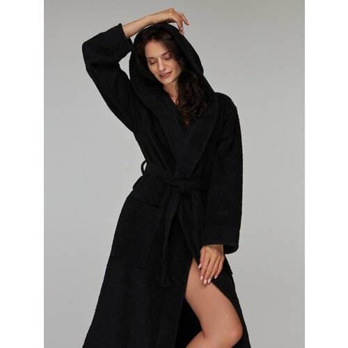 Купить Халат , размер 42/44, черный
Женский махровый халат с капюшоном изготовлен из 10...