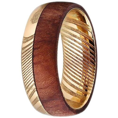 Купить Кольцо POYA, размер 20.5
Мужское стальное кольцо со вставкой из дерева и анимали...