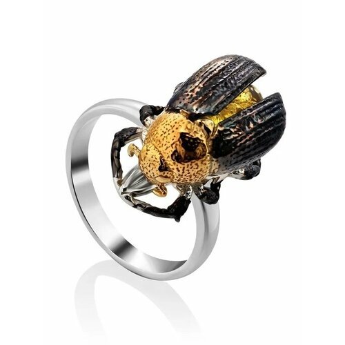 Купить Кольцо, янтарь, безразмерное, желтый, серебряный
и эффектное кольцо из родирован...