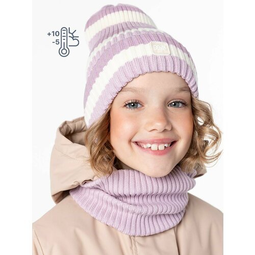 Купить Шапка NIKASTYLE, размер 50-54, розовый
Комплект из шапки и снуда для девочки нез...