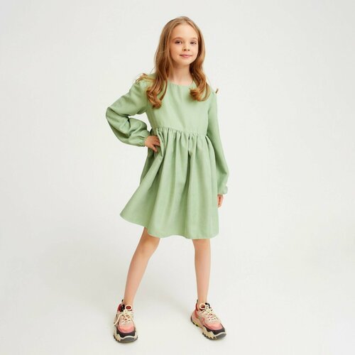 Купить Платье Minaku, хлопок, однотонное, размер 110, зеленый
Платье для девочки MINAKU...