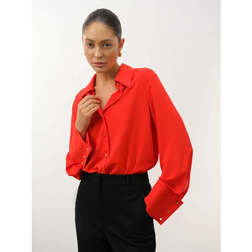Купить Блуза Calista, размер 48, красный
Блуза из струящейся ткани с шелковистым блеско...