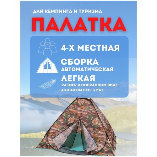 Купить Палатка кемпинговая четырехместная LANYU LY-1623 милитари /Палатка / Туристическ...